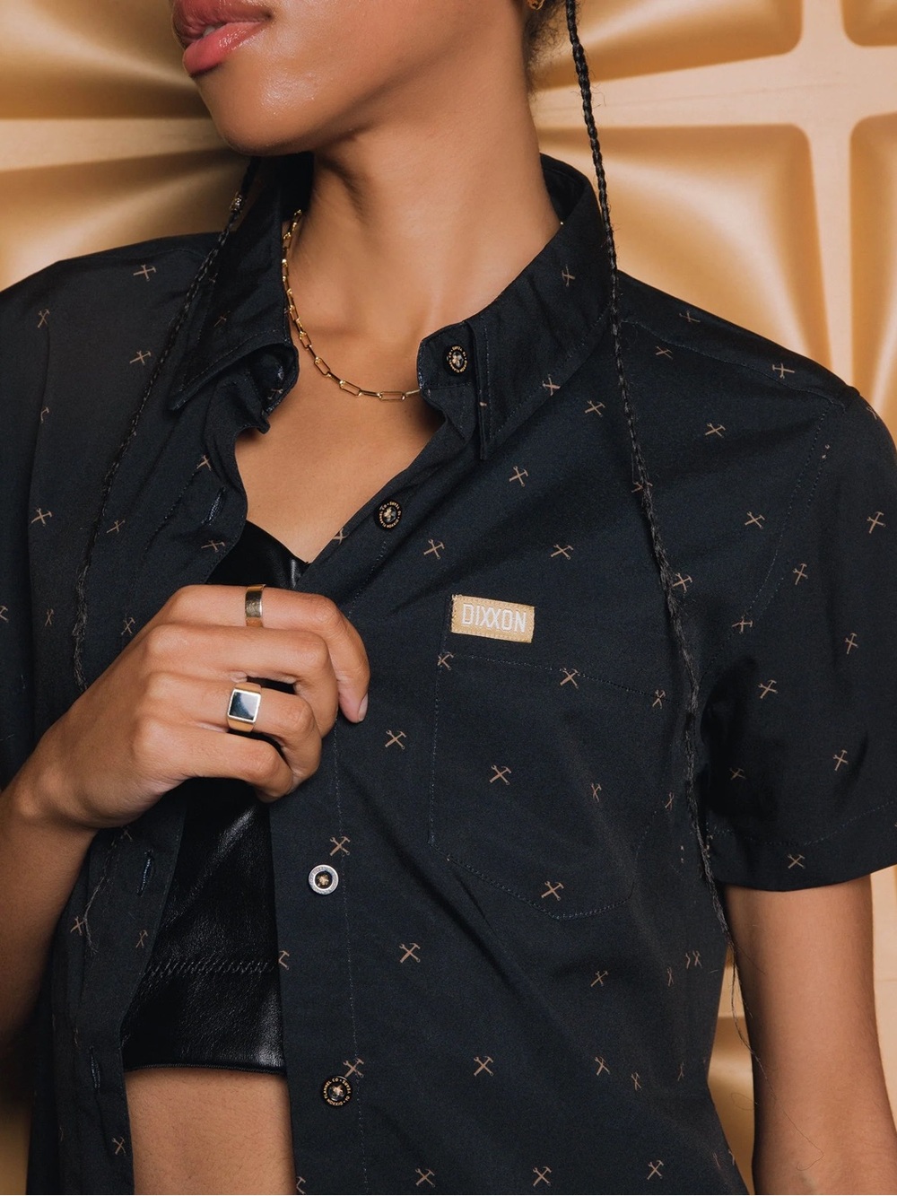 Dixxon Shirt The Finney Women’s Short Sleeve Button Up Casual Shirt 2X